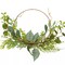 24-Inch Hydrangea and Fern Half Wreath with Gold Ring Elegant Floral Wall Décor